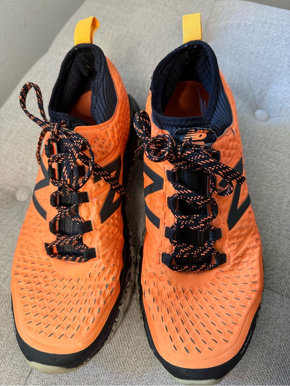 New Balance Men's Orange and Black Lightweight Athletic Sneakers
